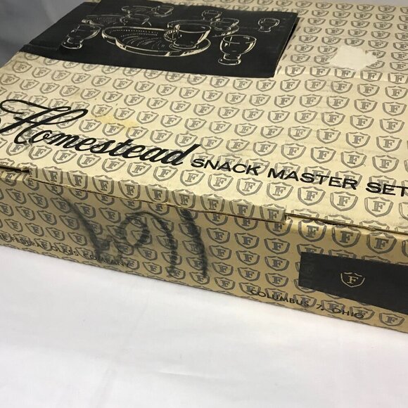 Vintage Federal Glass Homestead Snack Set.  Set of four:  Plates, cups, parfait - Picture 9 of 11